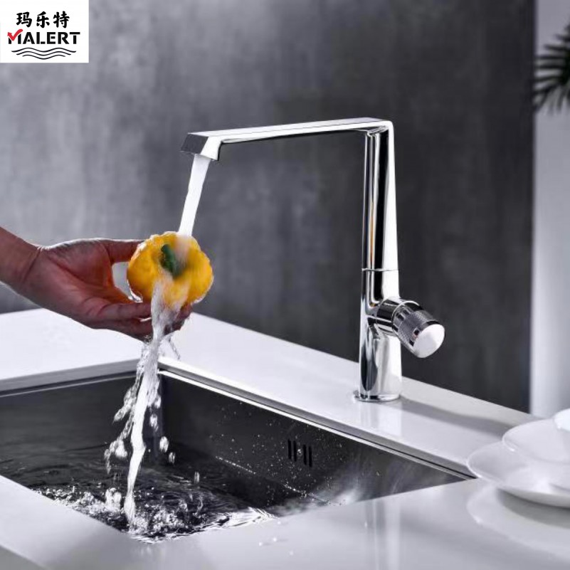 高雅黄铜面盆/厨房通用水龙头 360度可旋转洗水槽洗面盆厂家直销